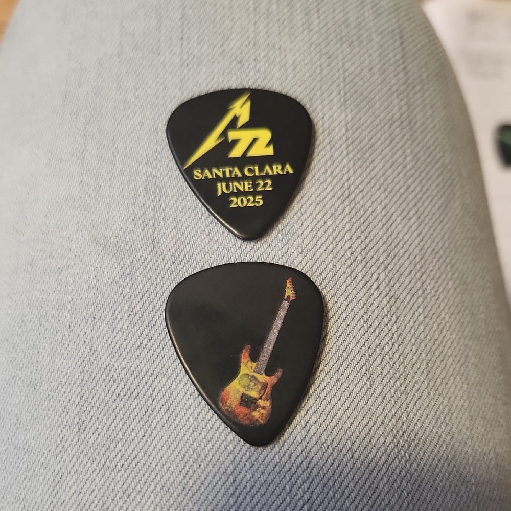 Metallica Black Guitar Picks with Guitar Design 72 Seasons World Tour